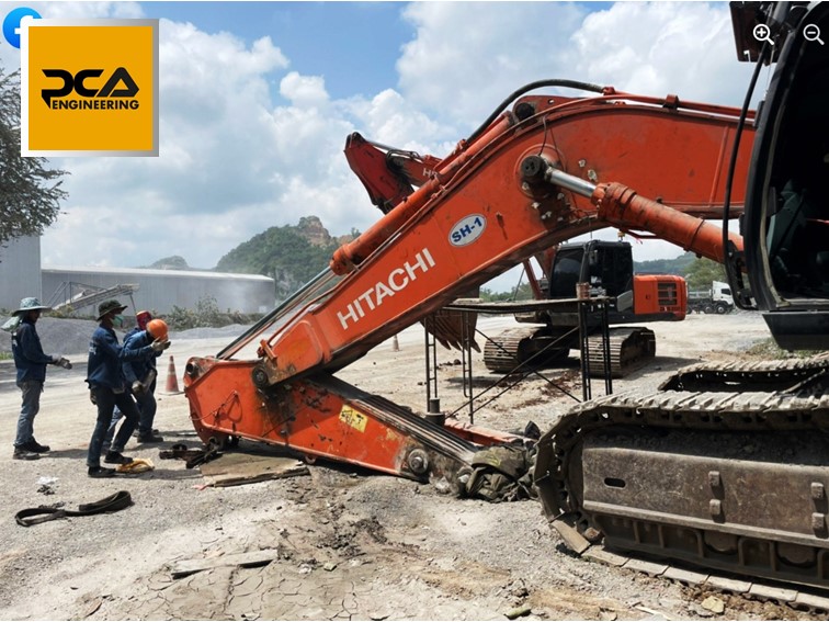 งานซ่อมจุดหมุนบูม อาร์ม รถแบ็คโฮ HITACHI Zaxis 470LCH